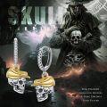 wholesale 925 Sterling Silver Skull with Hat Huggie Hoop Earrings for Women Men -0-3