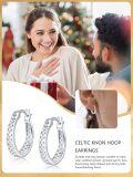 wholesale 925 Sterling Silver Celtic Knot Love Heart Hoop Earrings for Women, 16mm-0-5