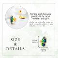 wholesale 14K Gold Blue Green Enamel Butterfly Stud Earrings Fine s for Women-0-4
