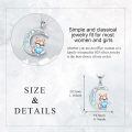 wholesale 925 Sterling Silver Blue Crystal Heart Fox Pendant Necklace-0-4