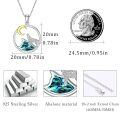 wholesale 925 Sterling Silver Abalone Shell Moon and Wolf Pendant Necklace for Women-0-4