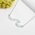 wholesale Gold 925 Sterling Silver Ocean Wave Pendant Necklaces Minimalist Chain Beach  for Women-0-17