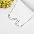 wholesale 925 Sterling Silver Wave Pendant Necklace Wholesale In Rose Gold Tone For Women Fashionable Minimalist Jewelry-0-17