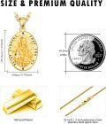 wholesale Gold 925 Sterling Silver Catholic Patron Saint Dymphna Medal Necklace Pendant Amulet -0-4