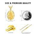 wholesale Gold 925 Sterling Silver Catholic Patron Saint Dymphna Medal Necklace Pendant Amulet -0-4