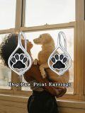 wholesale 925 Sterling Silver Teardrop Paw Print Dangle Drop Hoop Earrings for Women's -0-5