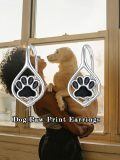 wholesale 925 Sterling Silver Teardrop Paw Print Dangle Drop Hoop Earrings for Women's -0-5