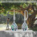 wholesale 925 Sterling Silver Tree of Life Drop Earrings with Abalone Shell Inlay and Cubic Zirconia Stones - Unique s for Her Him-0-3