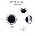 wholesale 925 Sterling Silver 925 Round Black Onyx & CZ Circle Stud Earrings w/Norse Symbol & Yin Yang Design-0-4