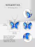 TOUPOP Sterling Silver Birthstone Butterfly Pendant Necklace-0-3