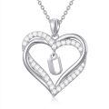 TOUPOP Sterling Silver Heart Initial A-Z Letter Pendant Necklace-0-0