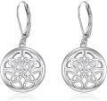 wholesale 925 Sterling Silver Celtic Knot Round Drop Earrings Lever Backs for Women-0-0