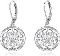 wholesale 925 Sterling Silver Celtic Knot Round Drop Earrings Lever Backs for Women-Celtic