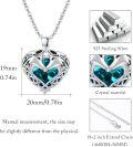 wholesale 925 Sterling Silver Heart-Shaped Blue Crystal Celtic Horses Pendant Necklace Gift for Women-0-4