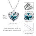 wholesale 925 Sterling Silver Heart-Shaped Blue Crystal Celtic Horses Pendant Necklace Gift for Women-0-4