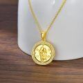 wholesale Gold-Plated 925 Sterling Silver Love Couple Stars Round Coin Pendant Necklace for Women-0-1