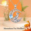 wholesale 925 Sterling Silver Moonstone Viking Nine-Tailed Fox Pendant Necklace for Men & Women-0-1