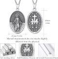 wholesale 925 Sterling Silver Catholic Medal Necklace with Saint Michael and Virgin Mary Pendants for Men & Women-0-2