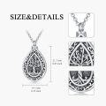 wholesale 925 Sterling Silver Tree of Life Teardrop Keepsake Pendant with Funnel and Chain - Memorial Jewelry for Ashes Cremation Urns (Silver)-0-1