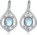 wholesale 925 Sterling Silver Moonstone Teardrop Drop Earrings for Women-0-0
