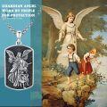 wholesale 925 Sterling Silver Guardian Angel Pendant Necklace with Inspirational Engraving, Religious Gift for Graduation Communion Protection-0-1