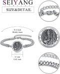 wholesale 925 Sterling Silver Saint Jude Medal Bracelet for Men Women Adjustable Figaro Link Religious Protection Jewelry 6mm 9+2-0-1