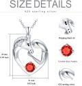wholesale 925 Sterling Silver Birthstone Crystal Horse Heart Necklace Women s Jewelry Gift-0-35