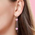 wholesale 925 Sterling Silver Pink Peach Drop Earrings Novelty  for Women-0-2