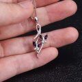 wholesale Sterling Silver Austrian Crystal Infinity Butterfly Pendant Necklace-0-8