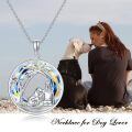 TOUPOP Sterling Silver Crystal Dog Pendant Necklace For Women-0-1