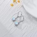 wholesale 925 Sterling Silver Turquoise Round Drop Dangle Leverback Earrings-0-9