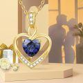 wholesale 14K Gold Heart Necklace with Real Birthstones - Garnet, Amethyst, Aquamarine, Diamond, Emerald, Alexandrite, Ruby, Peridot, Sapphire, Rose Quartz, Citrine, Blue Topaz - Personalized Jewelry Gift for Women-0-4