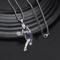 wholesale 925 Sterling Silver Basketball Player Pendant Necklace for Women and Men - Graduation Gift Idea-0-4