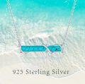 wholesale 925 Sterling Silver Turquoise Infinity Leaf Bar Necklace - Gifts for Women & Teen Girls-0-5