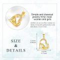 wholesale 14K Gold CZ Heart Dolphin Pendant Necklace for Women-0-3