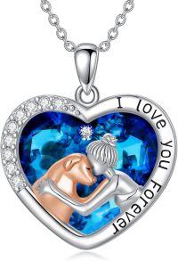 wholesale 925 Sterling Silver Heart Love Forever Couple Pendant Necklace-Dog and women-2