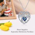 wholesale TOUPOP Sapphire Necklace Sterling Silver September Birthstone Tree Of Life Pendant Necklace Irish Celtic Heart Tree Jewelry Birthday Christmas Gifts For Women Wife Girlfriend -0-3