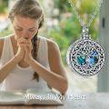 wholesale 925 Sterling Silver Abalone Shell Tree of Life Pendant & Chain Urn Keepsake Ashes Holder Necklace for Women Men Memorial -0-4