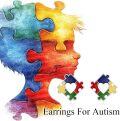 wholesale 925 Sterling Silver Autism Awareness Puzzle Piece Stud Earrings with Heart Colorful Jewelry for Women-0-5