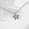 wholesale 925 Sterling Silver Starfish Pendant with Cubic Zirconia Necklaces for Women Girls s-0-1