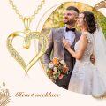 wholesale 14K Gold Moissanite Heart Pendant Necklace for Women 16+2 Inch-0-6