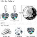 wholesale 925 Sterling Silver Abalone Shell Tree of Life Heart Drop Dangle Leverback Earrings for Women-0-1