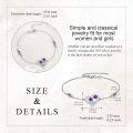 wholesale 925 Sterling Silver Purple Flower Heart Charm Bracelet Gift for Women-0-2