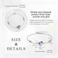 wholesale 925 Sterling Silver Purple Flower Heart Charm Bracelet Wholesale Gift for Women-0-2