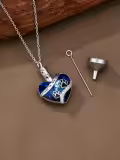 TOUPOP Sterling Silver Crystal Urn Necklace For Ashes Dog Hummingbird Cardinal-0-3