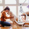 wholesale 925 Sterling Silver Moon & Girl with Dog Pendant Necklace s for Women-0-2