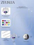 wholesale S925 Sterling Silver White Gold Plated 1Ct Amethyst & 1Ct Sapphire Tree of Life Heart Pendant Necklace for Women-0-3