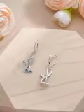 TOUPOP Silver Crystal Animal Earrings (Dragonfly)-0-5