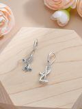 TOUPOP Silver Crystal Animal Earrings (Dragonfly)-0-5