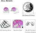 wholesale 925 Sterling Silver Pink Opal Hedgehog Stud Earrings for Women Girls - Small Hypoallergenic s-0-5